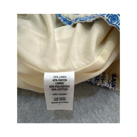 Anthropologie Maison D’Amélie linen wrap top & tiered skirt set blue  NWOT Small - Picture 10 of 10